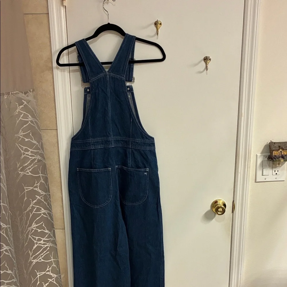 Madewell Blue Denim Wide Leg Overalls Sz 6 - Picture 9 of 14